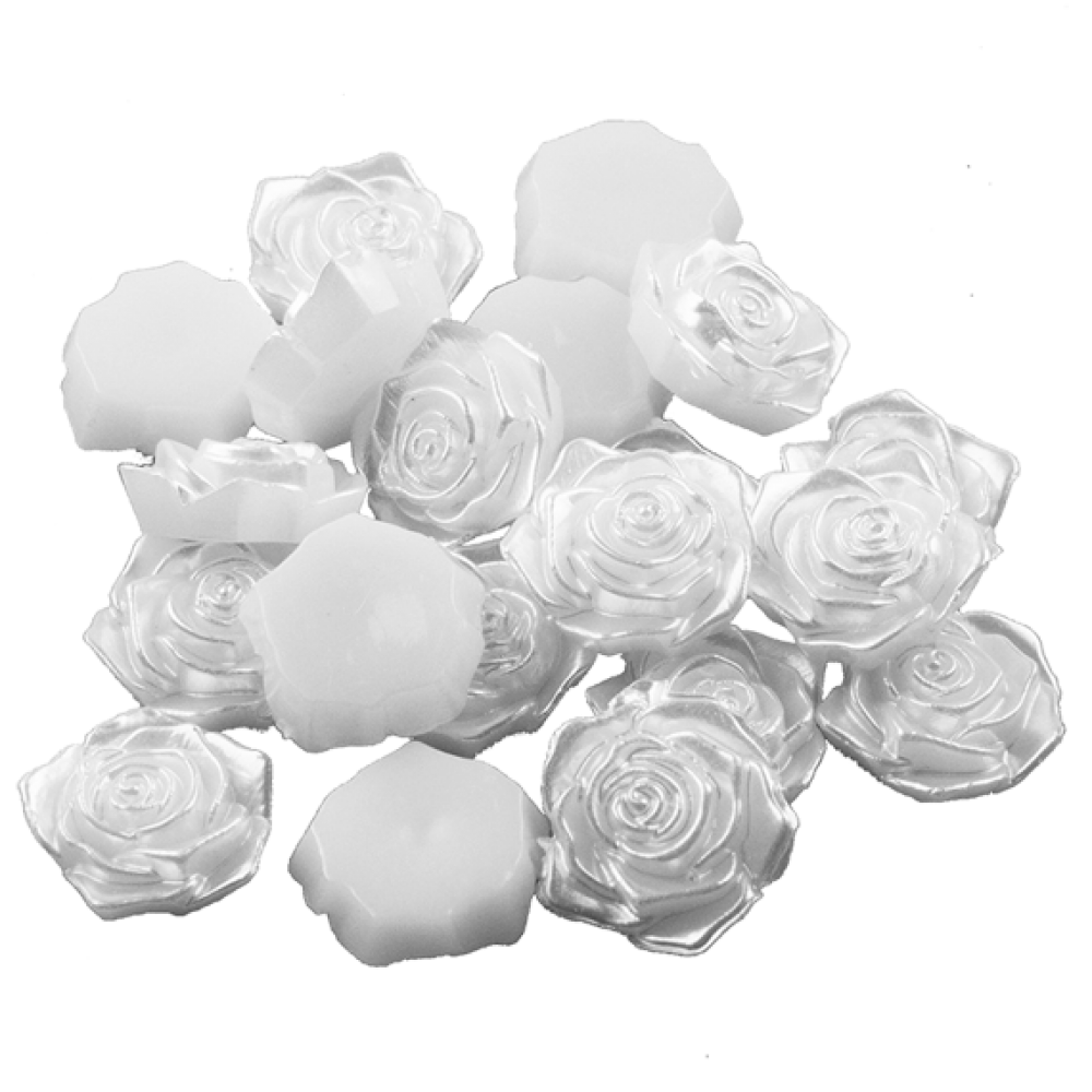 Kaunistus element-  roosid 15mm, valge